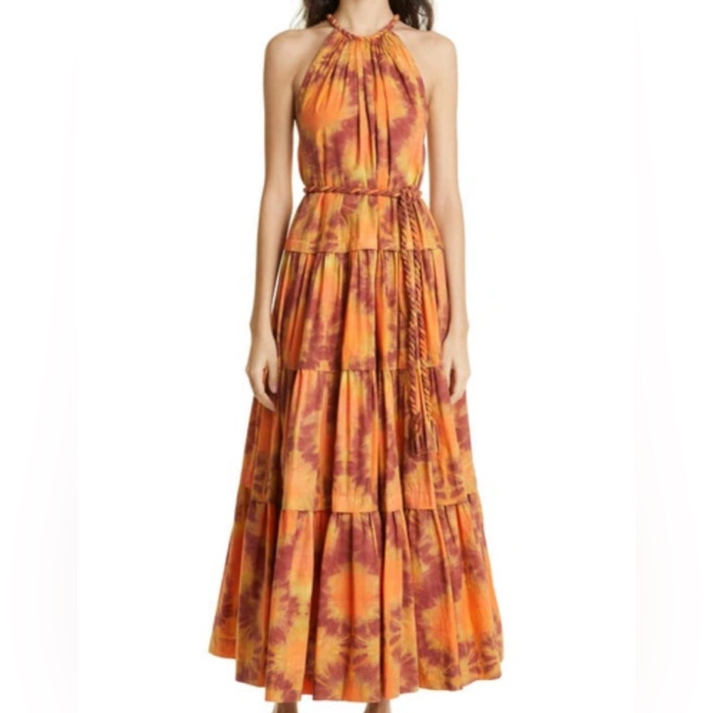 Ulla Johnson Tie-Dye Tiered Cotton Maxi Dress